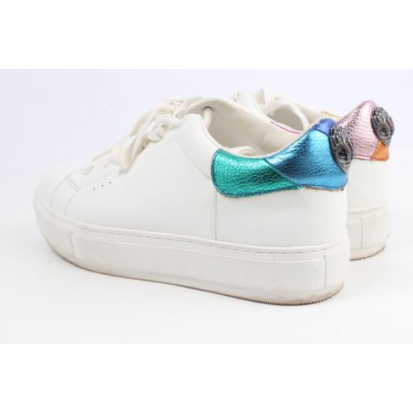 Kurt Geiger London Laney Eagle White Leather Sneakers Size 39 Metallic Rainbow - Picture 4 of 16